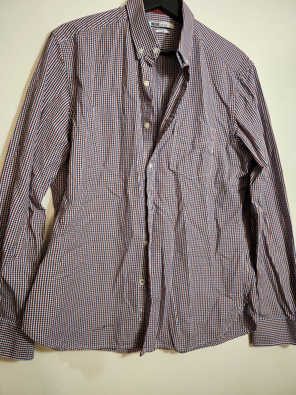 Le Lis Red & Blue Checkered Button-Down Shirt for Men -Slim Size 3